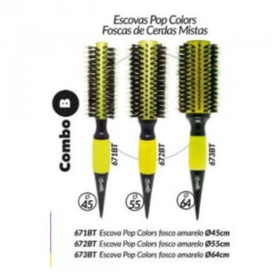 Kit 3 Escovas Profissionais Bonitta Premiun Amarelas