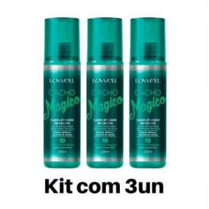 Kit com 3 Fluido Cachos Magicos Lowell 200ml